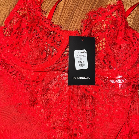 Red Lace Bodysuit - Picture 3 of 5